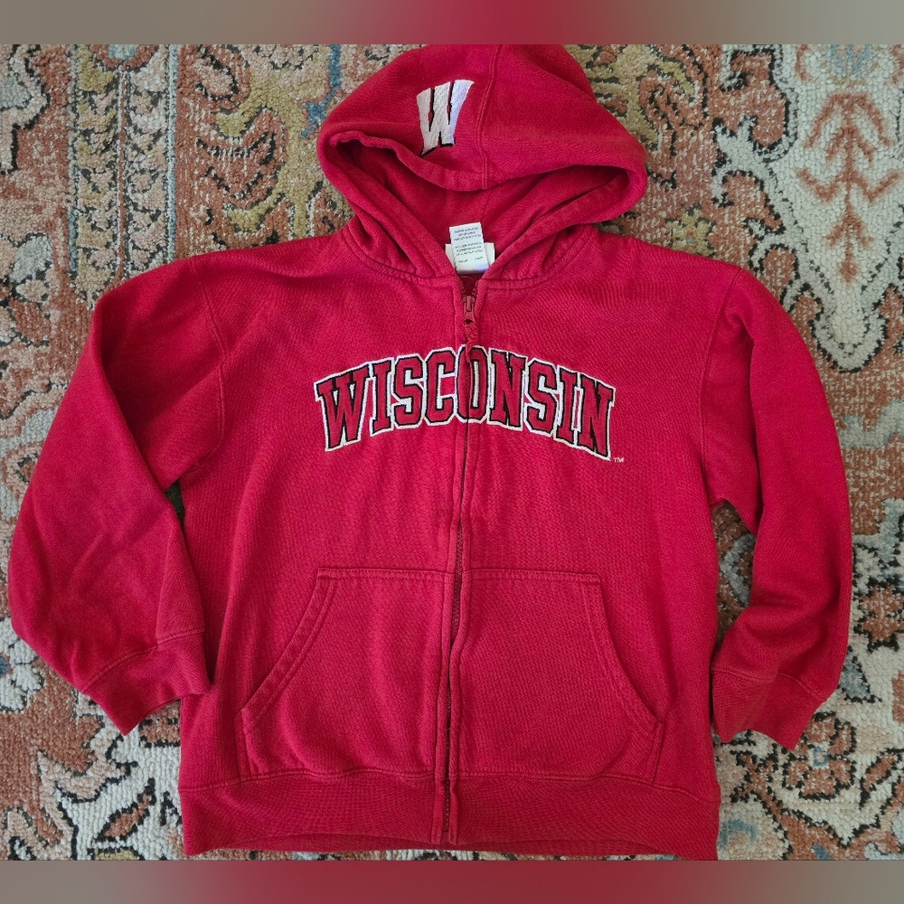 Wisconsin youth zip up hoodie (s)